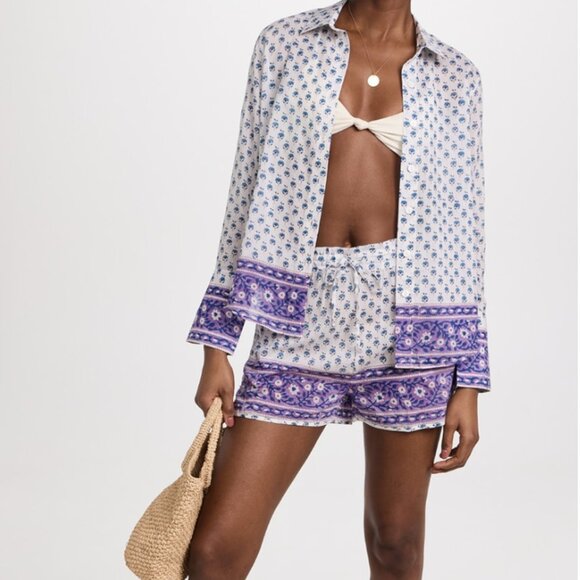 Bell Button Down Shirt & Short Set - Picture 1 of 5
